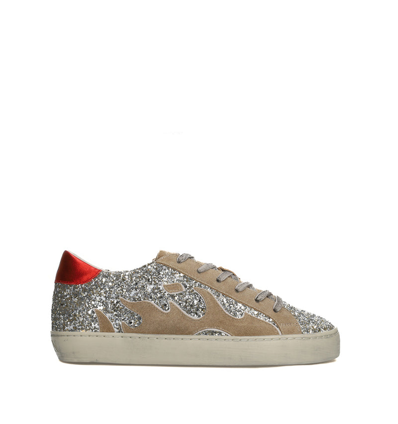 GAMIN Sneakers combinada en glitter camel