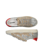 GAMIN Sneakers combinada en glitter camel