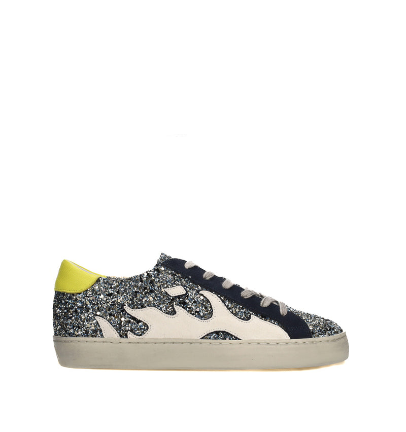 GAMIN Sneakers combinada en glitter azul-marino